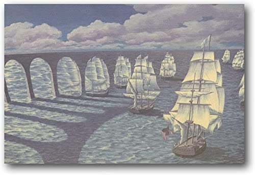 Pósteres famosos de Rob Gonsalves 《Velas marinas》 Pintura en lienzo Ilustración vintage Impresiones Arte de pared moderno para la habitación Decoración para el hogar Imágenes 60x100cmx1 Sin marco