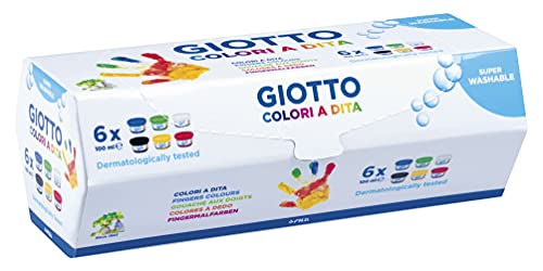 Giotto Pintura A Dedos 100 Ml., lavable, Estuche 6 Botes
