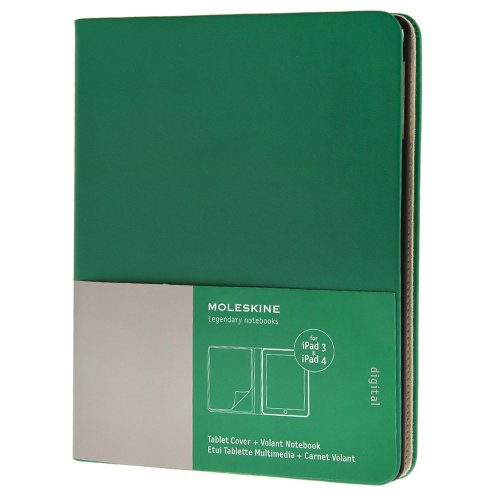 Moleskine - Funda iPad 3 y 4, color verde óxido + cuaderno 