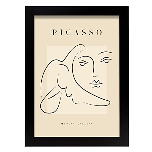 Nacnic Póster de Colección Picasso 1. Ilustraciones en Estilo Exhibición de Arte Surrealismo y Cubismo para la decoración de Interiores. Tamaño A4, sin Marco.