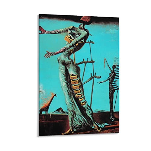 Póster de jirafa ardiente de Salvador Dalí, artista surrealista español, póster en lienzo, arte de pared, impresiones para colgar, decoración de fotos, carteles para el hogar, obras de arte, 20 x 30