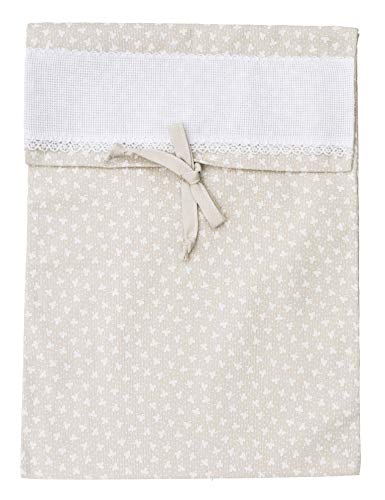 Filet – Bolsa porta equipamiento Hospital para recién nacido, 100% algodón, con encarte de tela Aida para bordar, color gris
