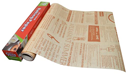 Papel Antigrasa para Alimentos Deli, Papel para Hornear Reutilizable Ecológico de 30 Cm X 10 M, Papel Desechable para Envolver Alimentos para Papas Fritas, Hamburguesas, Pasteles (Marrón)