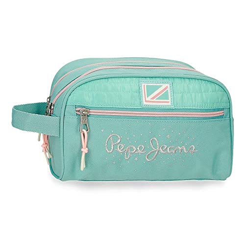 Pepe Jeans Jane Neceser Dos Compartimentos Adaptable Azul 26x16x12 cms Poliéster