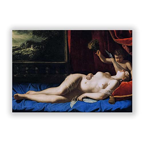 Artemisia Gentileschi Pintura Reproducción de Carteles Cuadro en lienzo - impresión Obras de Arte-Cuadros famosos impreso sobre lienzo(Venus durmiente) 40x60cm(16x24in)sin enmarcar