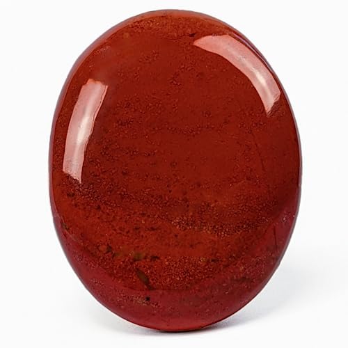 EUSICE - Piedra Natural de Jaspe Rojo - Guijarro de la Vitalidad y la Sensualidad - 100% Artesanal y Hecho a Mano - Jaspe Superior Ética para Litoterapia Bienestar Meditación Yoga - Todos los Niveles