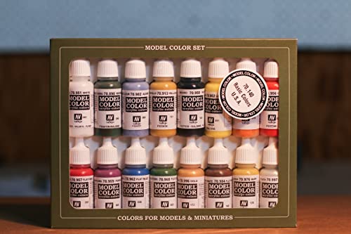 MODEL COLOR SET: Acrílico, Colores Básicos USA – 16 Hobby Colors