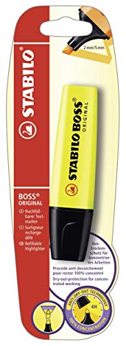 Stabilo, Marcador fluorescente STABILO BOSS ORIGINAL - Blíster con 1 unidad - Color amarillo