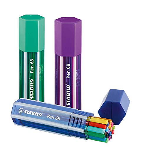 Rotulador premium STABILO pen 68 - Estuche con 20 colores