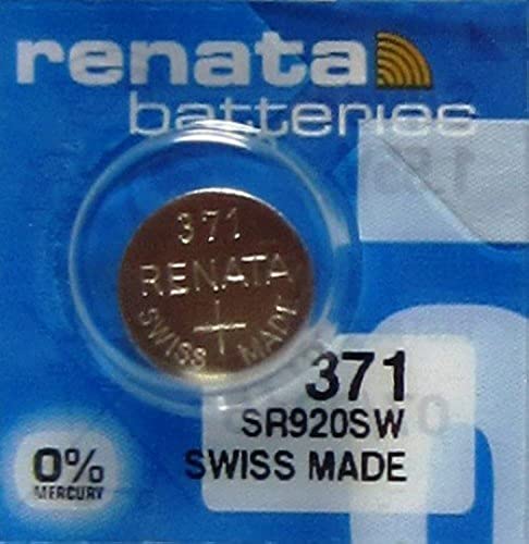 Renata 371 SR920SW - Pila de botón para relojes, 1,55 V, fabricada en Suiza, 10 unidades