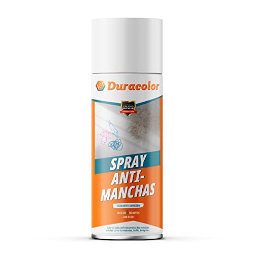 Spray Antimanchas para Paredes - Duracolor - Pintura en spray para eliminar y sellar manchas de hollín, humedad y nicotina en paredes - Color Blanco Mate