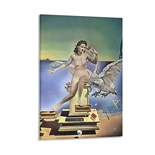 Póster de artista surrealista español Salvador Dalí Leda Atomica Póster de arte de la pared, póster de pintura en lienzo, póster de obras de arte para habitación estética de 20 x 30 pulgadas (50 x 75