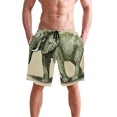 LORONA - Pantalones cortos de pergamino con dibujo de elefante de secado rápido Multicolor multicolor L