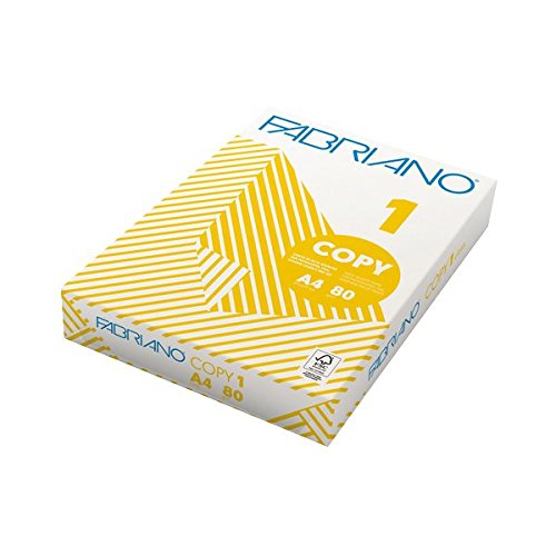 Fabriano Copy 1 Pack de 5 x Papel A4, Blanco, 80 g/m², 500 hojas