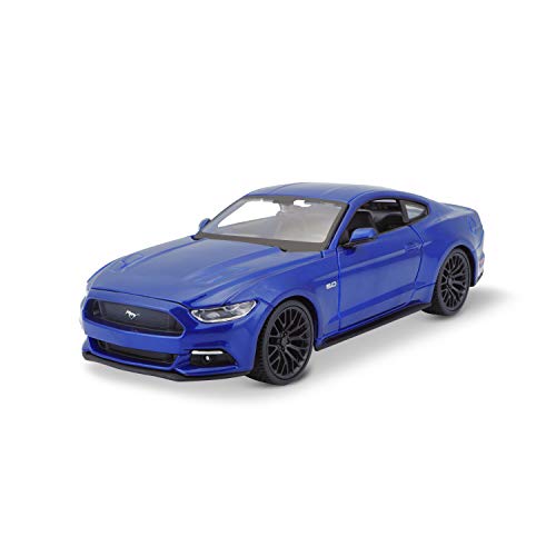 Maisto Ford Mustang GT (2015): Modelo de Coche a Escala 1:24, Puertas y capó movibles, 20 cm, Azul (531508B)