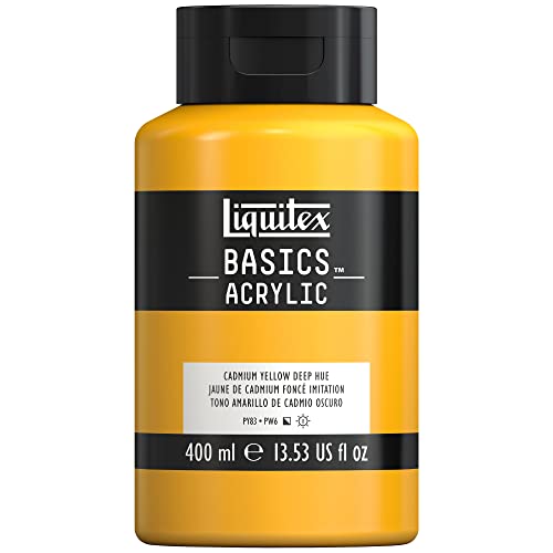 Liquitex Basic Acrylic - Tubo de Pintura Acrílica, 400 ML, Amarillo (Tono Amarillo De Cadmio Oscuro Nuevo)