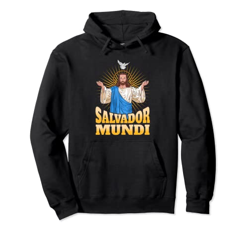 JESUS CHRIST SALVADOR MUNDI. JESÚS SALVA. Jo amo Jesucristo! Sudadera con Capucha