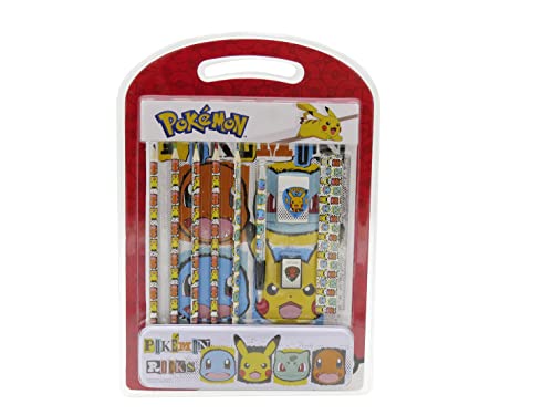 Pokémon- Set de papeleria, Material de Escritura, Estuche, Pack de Dibujo, Material Escolar, Lápices, Pikachu,Multicolor,Producto Oficial (CyP Brands)