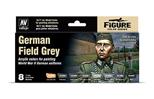 Vallejo 70181 Model Color - Colores Acrílicos, German Field Grey, 17 ml, 8 uds