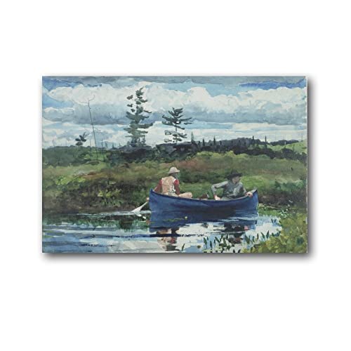 Pintor de paisaje americano Winslow Homer The Blue Boat Póster de decoración del hogar, arte de pared, impresión decorativa, 24 x 36 pulgadas (60 x 90 cm)