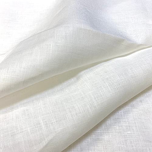 Kt KILOtela - Tela de 100% lino - Para decoración, cortinas, confección de prendas de vestir - Retal de 300 cm largo x 150 cm ancho | Blanco ─ 3 metro