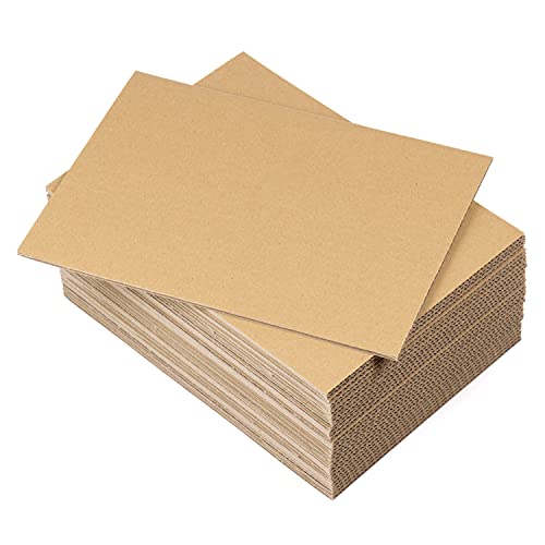 30 planchas de Cartón Corrugado A4 (210 x 297 mm), Laminas de cartón ondulado rígido 4 mm marrón kraft, para manualidades, envíos, cajitas, maquetas
