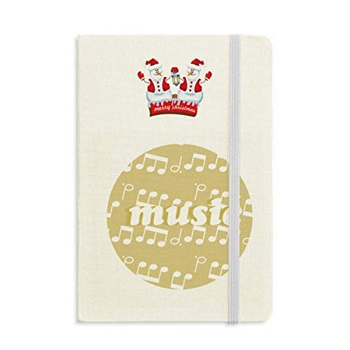 White Music Notes - Cuaderno de notas (tapa dura), color amarillo claro