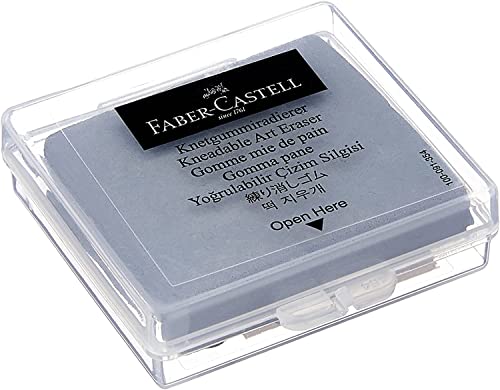 Faber Castell Art Eraser - Borrador de Goma moldeable, Ideal para Dibujo, tamaño Grande, Gris, Paquete de 4 Unidades