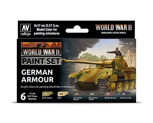 Vallejo 70205 Model Color - Colores Acrílicos, WWII German Armour, 17 ml, 6 uds