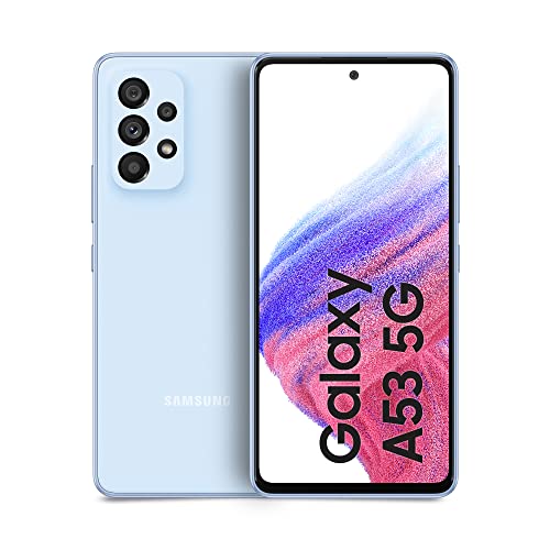 Samsung Galaxy A53 5G, Smartphone Android, 6,5 Pulgadas, 6 GB de RAM y 128 GB de Memoria Interna Ampliable, batería de 5000 mAh, Azul Awesome [Versión Italiana]