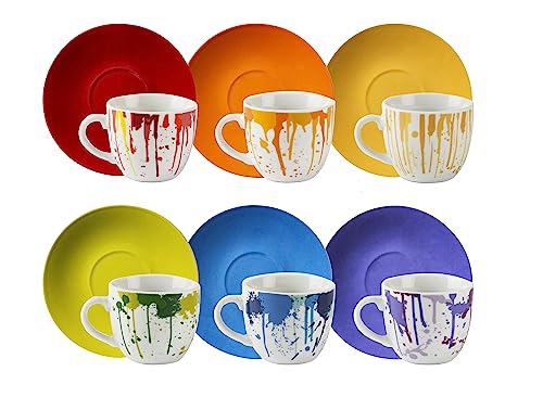 Excelsa Dripping - Juego de 6 tazas de café, porcelana, 90 cm