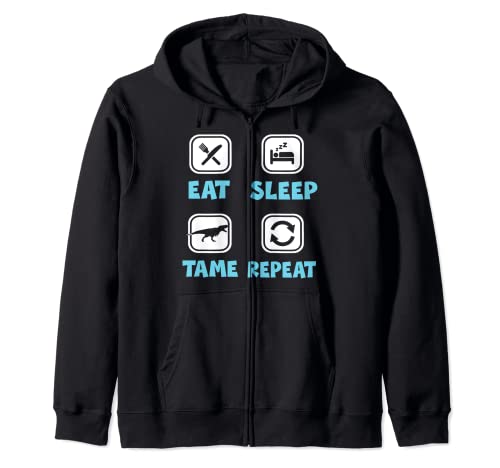 Eat Sleep Tame Repeat Funny Dino Dinosaur Sudadera con Capucha