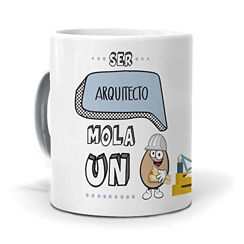 Taza regalo personalizado y divertido arquitecto. Ser arquitecto mola un huevo. Cerámica AAA - 350 ml.