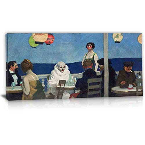 TANEGE Edward Hopper Cuadro Decorativo Canvas Lienzo Impresión |Obras de Arte Para Paredes Del Hogar Montado En Bastidor De《Soir Bleu》Enmarcado-80x160cm 31