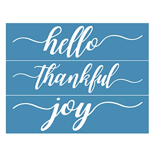 Hello Thankful Joy - Plantilla autoadhesiva de serigrafía de seda para pintar sobre madera, para camisetas, sudaderas, bolsas de mano, lona
