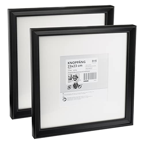 Ikea KNOPPANG 303.871.23 - Marcos cuadrados para fotos (23 x 23 cm), color negro