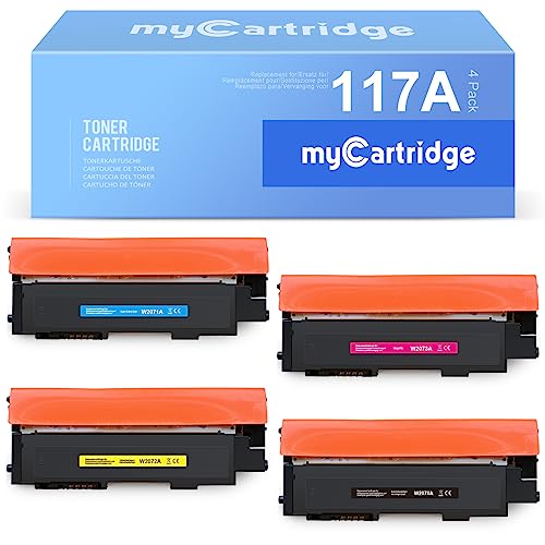 myCartridge 117A Toner (con Chip) Sostituzione di Tóner HP 117A Compatible de HP Color Laser MFP-178NW MFP-179FNW 150NW 150A (Negro/Amarillo/Cian/Magenta)