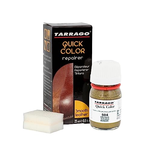 Tarrago | Quick Color 25 ml | Tinte Reparador para Cuero (Oro Viejo 504)