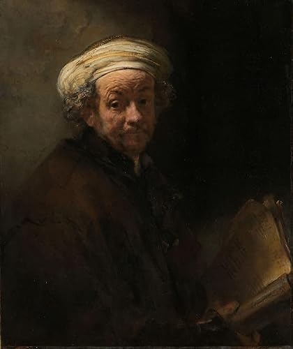 KOKITS Impresiones En Lienzo Arte Arte Lienzo Pintura famosa Autorretrato como el apóstol San Pablo de Rembrandt para sala de estar 60x90cm