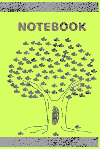 Heart Tree Notebook Journal | 6 X 9 Hardcover - 300 pages | Motivation, Self-Reflection and Inspiration Daily Journal- Color Chartreuse