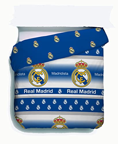 10XDIEZ Colcha de Verano Estampado Infantil - Colcha de Cama Individual Ligera (Cama de 105cm - Azul Real Madrid)