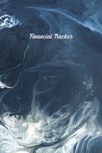 Blue Grunge Watercolor Financial Tracker: Cute Financial Tracker Finance Management Organizer for Income, Debt, Saving, Expense and Bill Tracker, ... Your Money Effectively, 6x9 in 110 Pages.