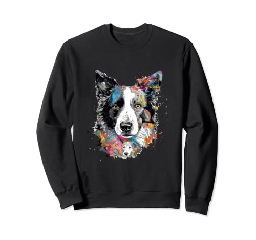 Diseño artístico de collage de Border Collie Sudadera