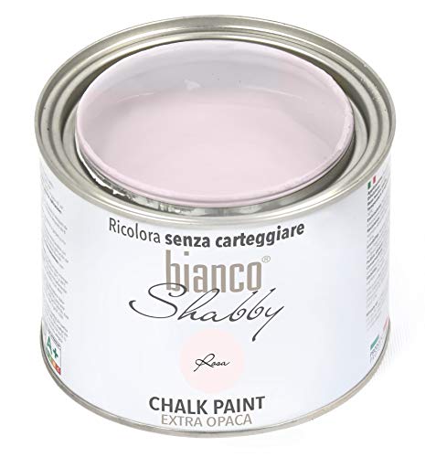 biancoShabby® Chalk Paint Pintura Shabby Chic Vintage para Muebles y Paredes Extra Mate vuelva a dar color fácilmente todo tipo de material sin lijar (500 ml (Paquete de 1), Rosa)