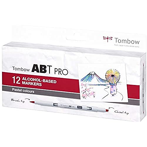 Tombow ABT PRO - Rotuladores con base de alcohol, 12 unidades, colores pastel