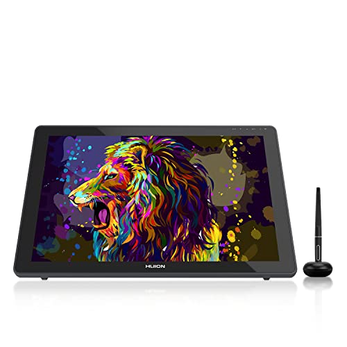 HUION Kamvas 22 Tableta Gráfica con Pantalla, Monitor de Dibujo de 21,5 Pulgadas, con Lápiz sin Batería PW517, para Trabajo Remoto, Dibujar, Diseño, Compatible con PC, macOS, Android, Linux