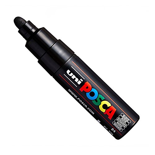 Uni Posca PC-7M - Rotulador (punta de bola grande, 4,5 - 5, 5 mm, 15 colores), color negro
