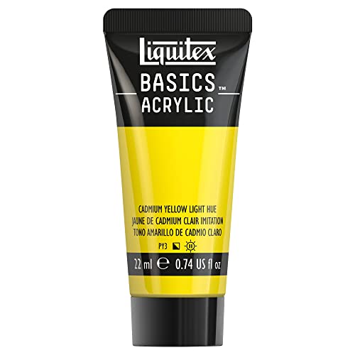 LIQUITEX 8870453​ Basics Pintura acrílica – Amarillo cadmio claro, tubo de 22 ml, resistente a la luz, impermeable, para pintar y decorar madera, metal, cerámica, plástico, lienzo