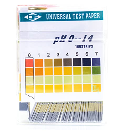 Voarge 100 tiras de 0 a 14 pH, indicador, papel de liar con indicador universal, prueba de acidez para acuarios y agua