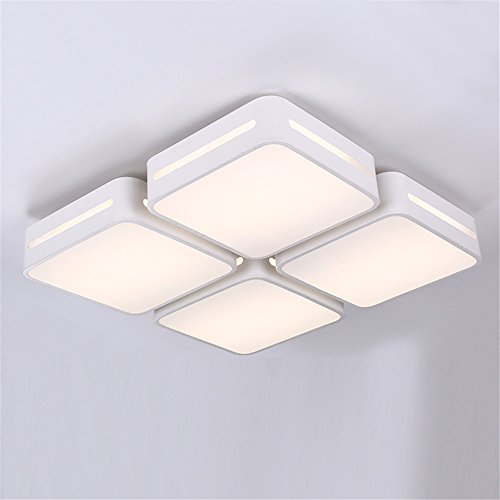 BRIGHTLLT Lámpara de techo llevada de acrílico cuadrada moderna de energía habitación sencilla estudio creativo salón ahorro de luz puede ajustarse sin escalonamientos con mando a distancia, 610mm